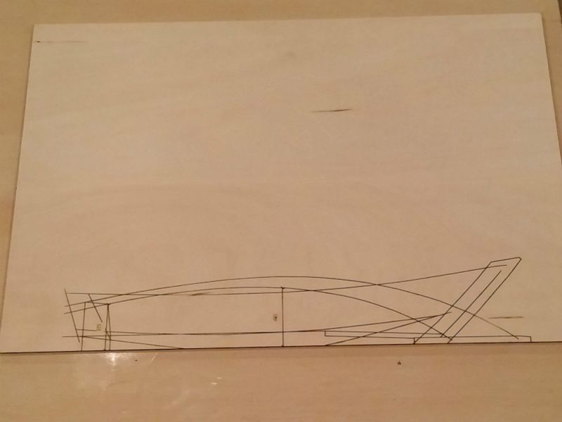 板図。1/10スケールで描かれる。