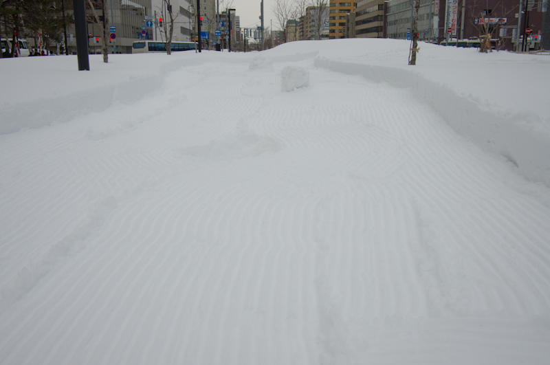 昨年に引き続き、雪の枯山水を作庭。